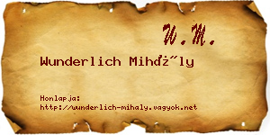 Wunderlich Mihály névjegykártya