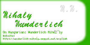 mihaly wunderlich business card
